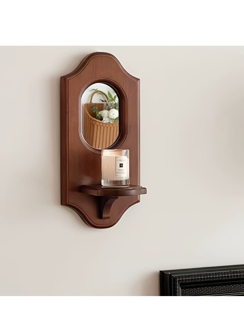 ديكور جداري من الخشب الصلب الكلاسيكي مع حامل شموع معطرة – لتزيين غرفة المعيشة، وغرفة النوم، والمقهى (الشموع وزيوت العلاج بالعطور غير متضمنة) - Image 1