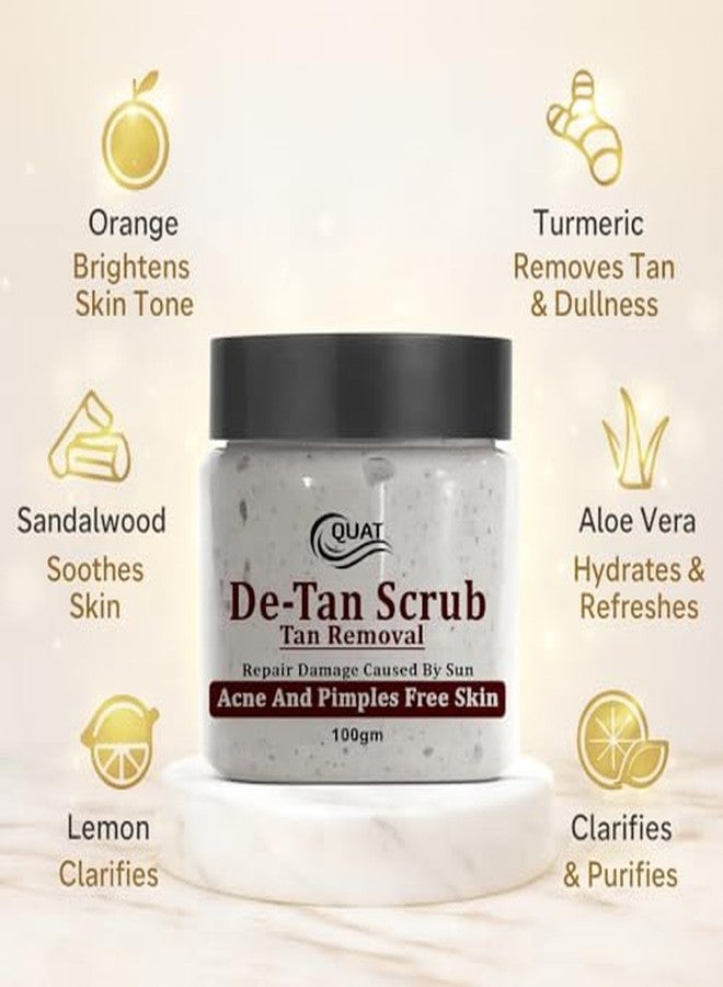 QUAT De-Tan Face Scrub for Tan Removal, Deep Cleansing & Brightening | Exfoliating Scrub to Remove Sun Tan, Dead Skin & Dullness | Skin Polishing Scrub - 100 g - Image 4
