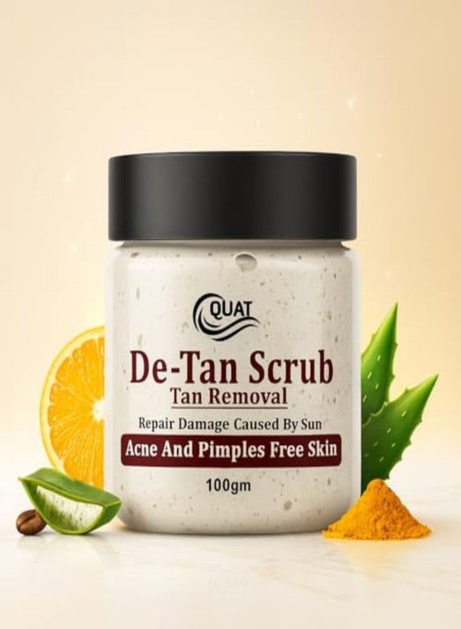 QUAT De-Tan Face Scrub for Tan Removal, Deep Cleansing & Brightening | Exfoliating Scrub to Remove Sun Tan, Dead Skin & Dullness | Skin Polishing Scrub - 100 g - Image 2