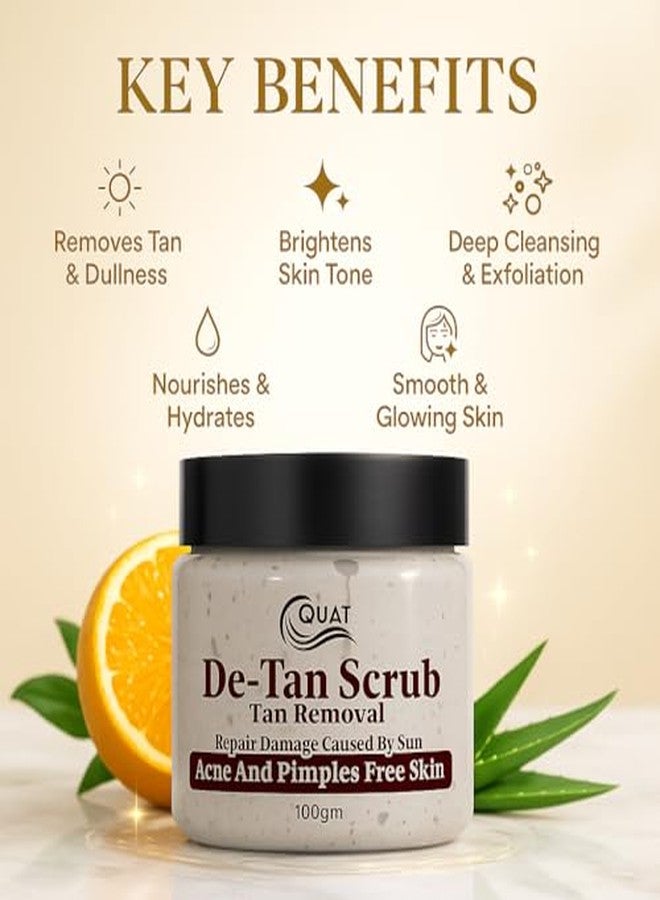 QUAT De-Tan Face Scrub for Tan Removal, Deep Cleansing & Brightening | Exfoliating Scrub to Remove Sun Tan, Dead Skin & Dullness | Skin Polishing Scrub - 100 g - Image 5