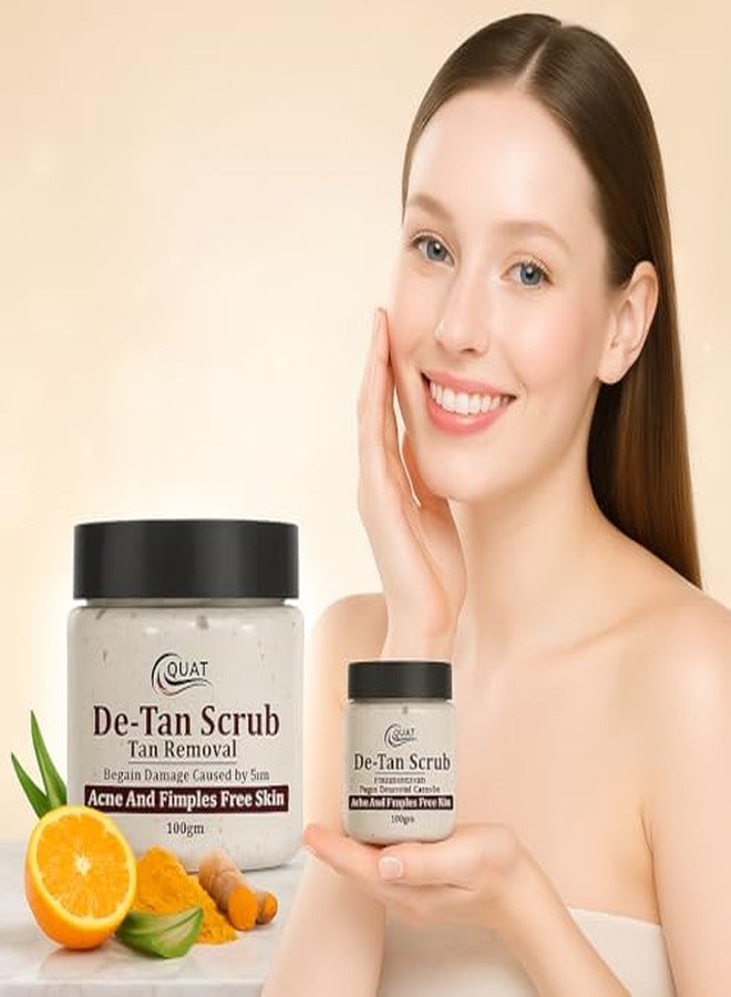 QUAT De-Tan Face Scrub for Tan Removal, Deep Cleansing & Brightening | Exfoliating Scrub to Remove Sun Tan, Dead Skin & Dullness | Skin Polishing Scrub - 100 g - Image 3