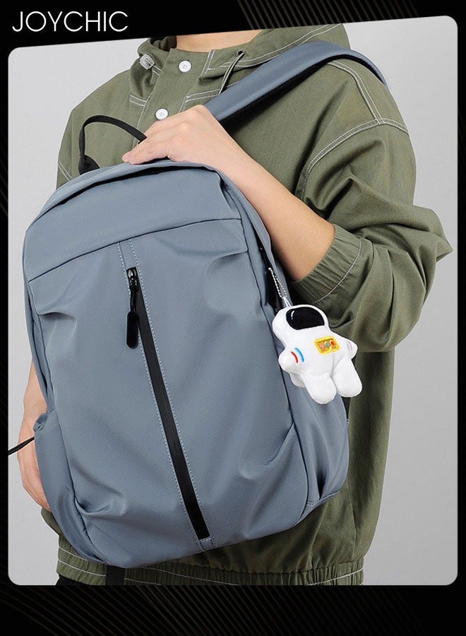 Joychic حقيبة ظهر جديدة للأعمال مصنوعة من البوليستر مضادة للسرقة وحقيبة كتب مقاومة للماء وحقيبة مدرسية كبيرة الحجم مع قلادة رائد فضاء باللون الأزرق - Image 1