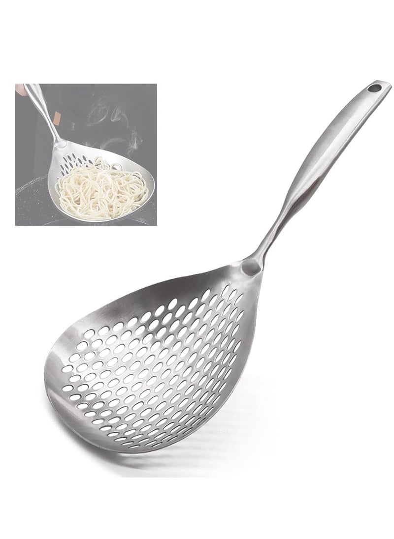 SYOSI Skimmer Slotted Spoon 304 Stainless Steel Ladle Strainer for Cooking and Frying Pasta Kitchen Colander  - Image 1