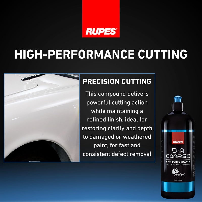 RUPES 1000 ml DA Coarse High Performance Cut Polishing Compound for Car Detailing Removing Scratches Pack of 1 MicroAbrasive Technology Reduces Oxidation and Removes Severe Swirl Marks - Image 5