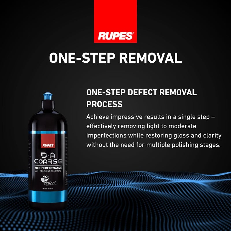 RUPES 1000 ml DA Coarse High Performance Cut Polishing Compound for Car Detailing Removing Scratches Pack of 1 MicroAbrasive Technology Reduces Oxidation and Removes Severe Swirl Marks - Image 4