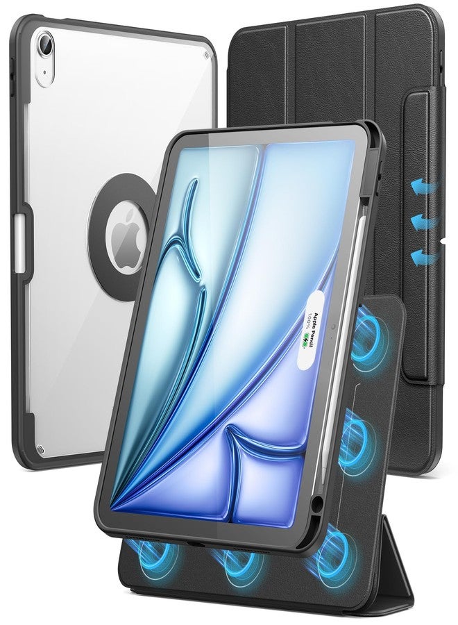 SPARIN Case for iPad Air 11 inch M3/ M2, iPad Air 7th/6th/5th/4th Gen (2025/2024/2022/2020) 10.9 inch,Case with Apple Pencil Holder, Detachable Magnetic Cover, Portrait and Landscape Stand, Black - Image 1