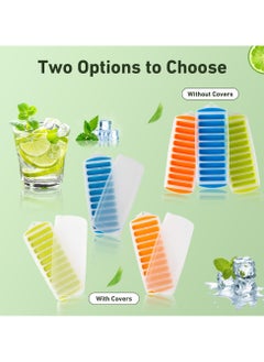 sokany 3 PCS Silicone Narrow Ice Stick Cube Trays, Ice Stick Cube Trays with Easy Push and Pop Out Material, Ideal for Sports and Water Bottles, Ice Stick Cube Trays With Covers (Blue/Orange/Green)  - Image 3