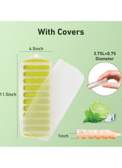 sokany 3 PCS Silicone Narrow Ice Stick Cube Trays, Ice Stick Cube Trays with Easy Push and Pop Out Material, Ideal for Sports and Water Bottles, Ice Stick Cube Trays With Covers (Blue/Orange/Green)  - Image 4