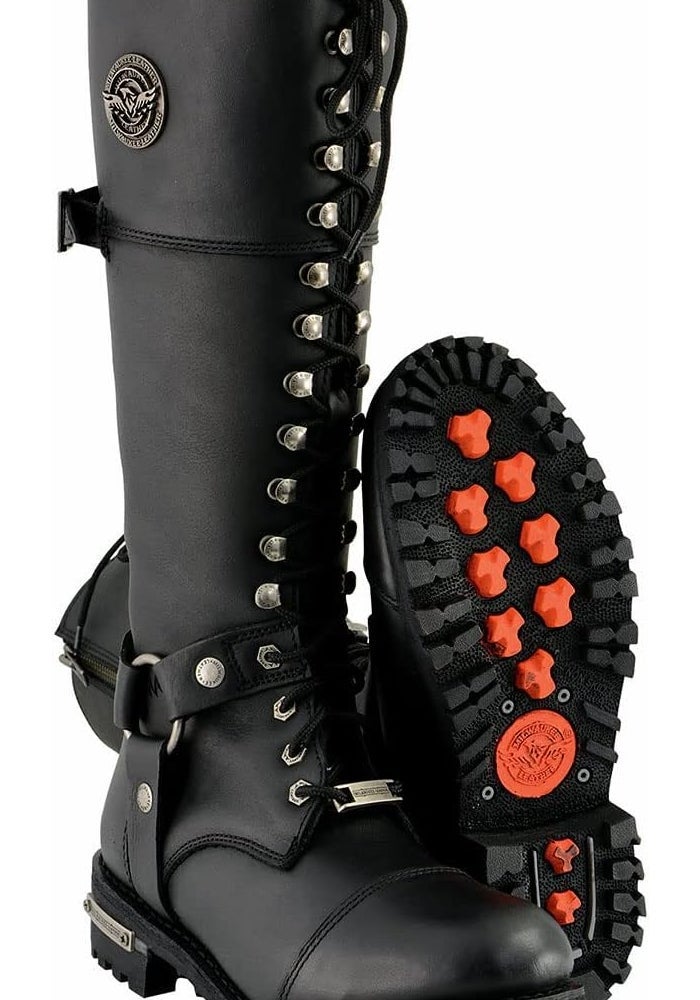Milwaukee Leather MBL9390 Women's Black 16-inch Lace-Up Front Cap Toe Riding Boots - Size 10 - Image 2