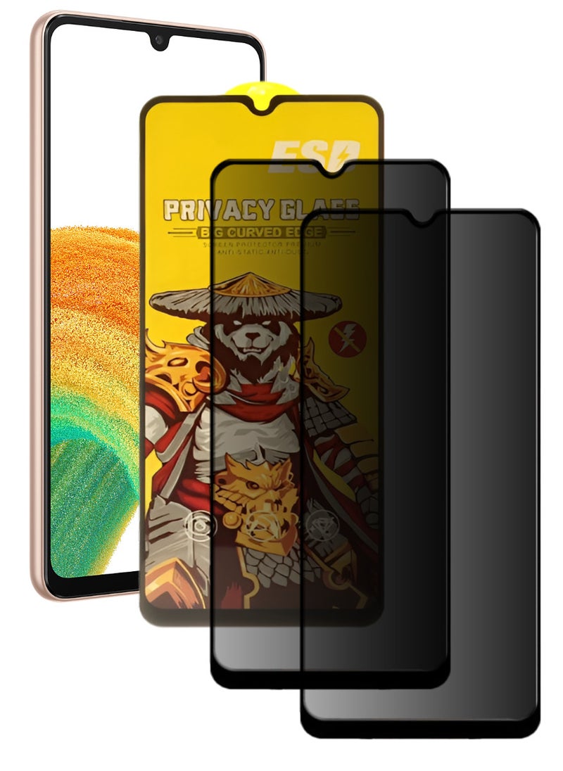 ESD 2 Pieces Tempered Dustproof Privacy Glass Screen Protector Compatible For Samsung Galaxy A33 5G - Image 1