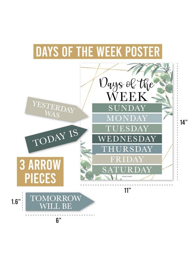 Hadley Designs Greenery Classroom Calendar Set Bulletin Board Sets For Teachers School Calendar For Classroom Classroom Calendar Bulletin Board Set For Classroom Decoration - Image 4