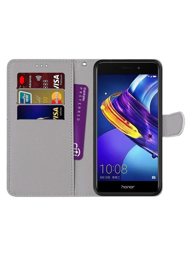 S-TOP Case For Huawei Honor V9 Play Coloured Drawing Cross Texture Horizontal Flip PU Leather Case with Holder & Card Slots & Wallet & Lanyard - Image 3