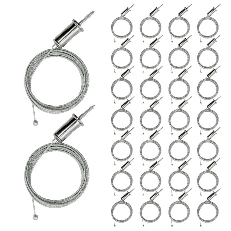 cezelux 30 Pack Hexagon Garage Lights Suspension Cables Kit Steel Hanging Chains 1m 328ft Hex Honeycomb Light Connectors Pendant Light Wire Rope Cable Heavy Duty Chandelier Wire Adjustable 1m 30pcs - Image 2