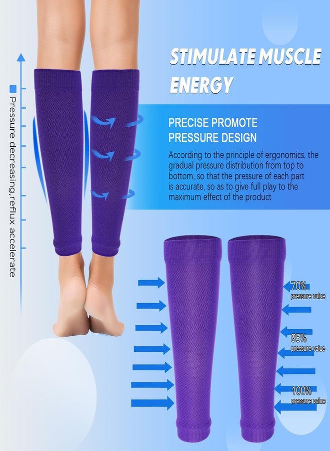 Geyoga 6 Pairs Calf Compression Sleeve for Men Women Football Leg Sleeve Elastic Calf Support Sock for Sports Cycling Running Basketball(Medium) - Image 4