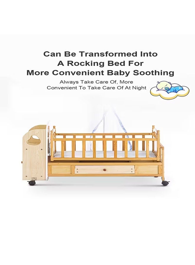 بيوينتي سرير هزاز متعدد الوظائف للأطفال الرضع قابل للتعديل مع درج - Image 2