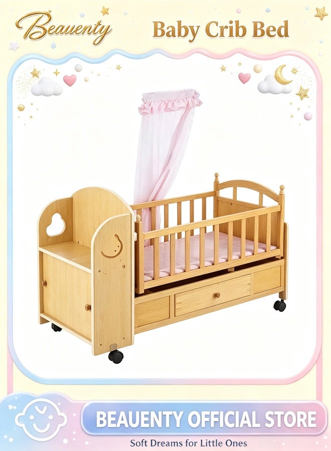 Beauenty Multifuctional Adjustable Baby Rocking Bed Cot With Drawer - Image 1