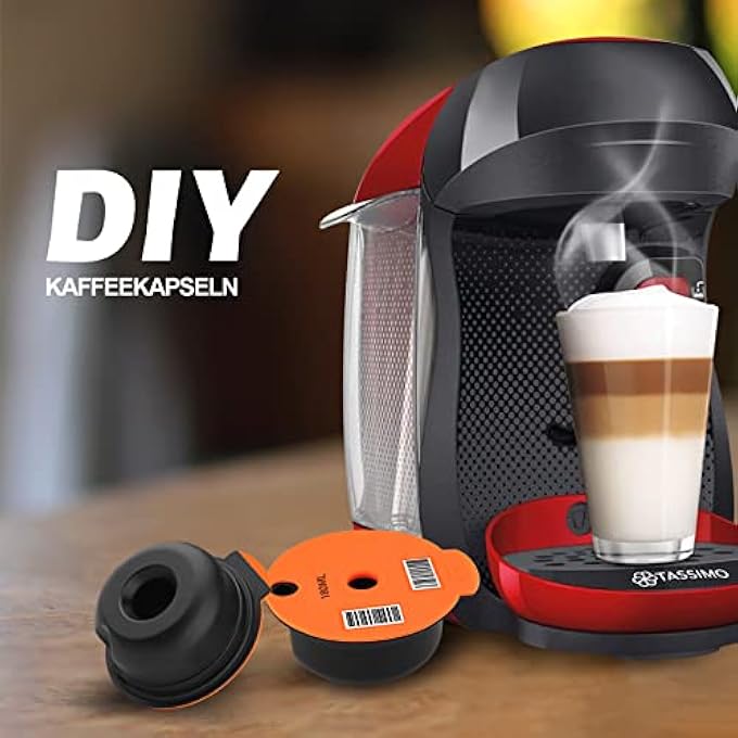 كبسولات قهوة قابلة لإعادة الاستخدام لماكينة Bosch Tassimo، كبسولات قهوة قابلة لإعادة التعبئة، أكواب مع غطاء سيليكون، فلتر قهوة قابل لإعادة التعبئة مع رمز شريطي قابل للقراءة 180 مل - Image 3