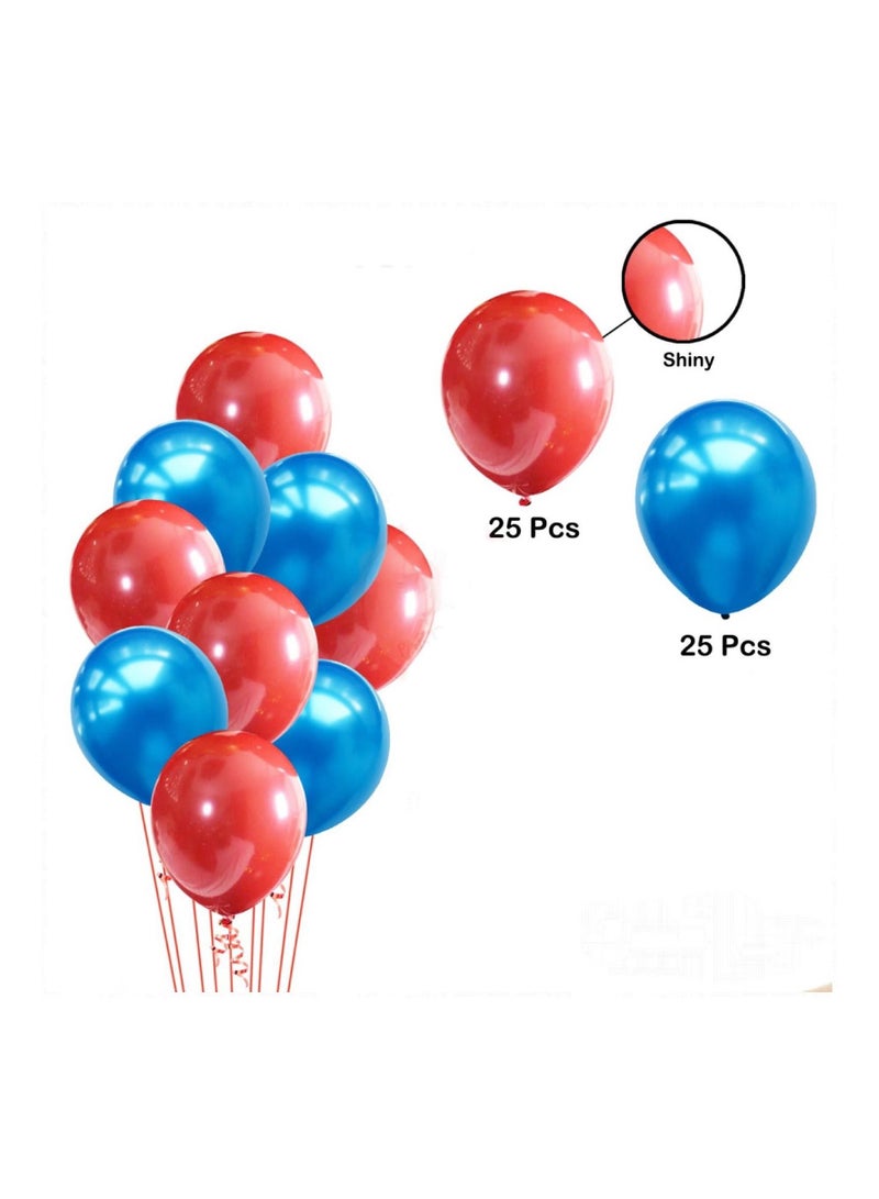 Highland 50 Piece Red and Blue Balloons for Birthday Baby Shower Wedding Anniversary Party Decorations  - Image 2
