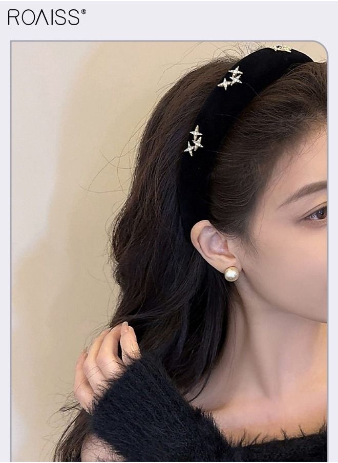 3Pcs Hair Accessories for Women, Black Velvet Headband and Two Black Flocked Drop Shaped Hair Clips Set Decorated with Rhinestone Star Pattern - pzsku/Z8F057B005A68A75B8BA0Z/45/_/1692709957/0f2d1ea0-6b45-45e8-8ebd-a4947d8d0b36