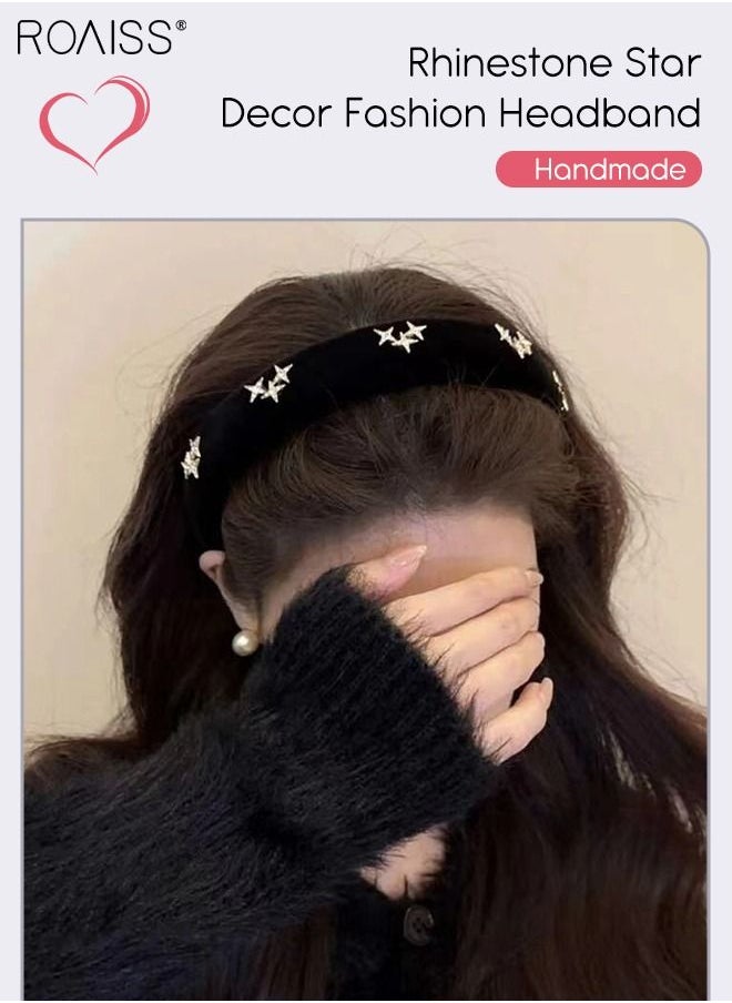 3Pcs Hair Accessories for Women, Black Velvet Headband and Two Black Flocked Drop Shaped Hair Clips Set Decorated with Rhinestone Star Pattern - pzsku/Z8F057B005A68A75B8BA0Z/45/_/1692709958/2178583e-231d-4734-aa1f-19c438b30e7b