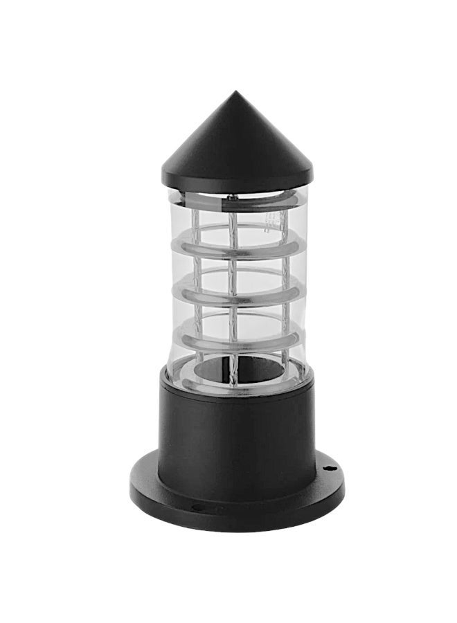 N/P Outdoor Pillar Lantern Black Waterproof Garden Gate Light - Image 1
