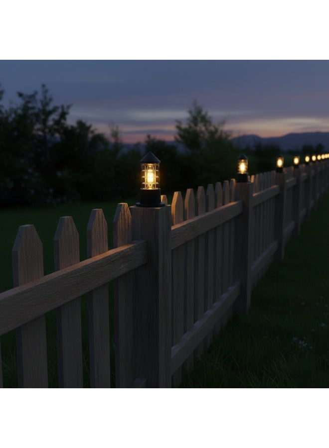 N/P Outdoor Pillar Lantern Black Waterproof Garden Gate Light - Image 2