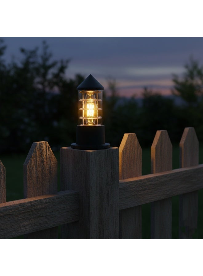 N/P Outdoor Pillar Lantern Black Waterproof Garden Gate Light - Image 3