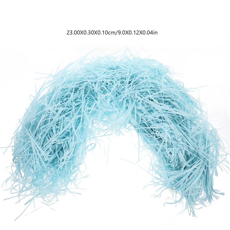 Shredded Sky Blue Raffia Paper Filler 500g Crinkle Cut Decorative Basket Packing Filler For Gift Boxes Party Supplies Shipping - Image 3
