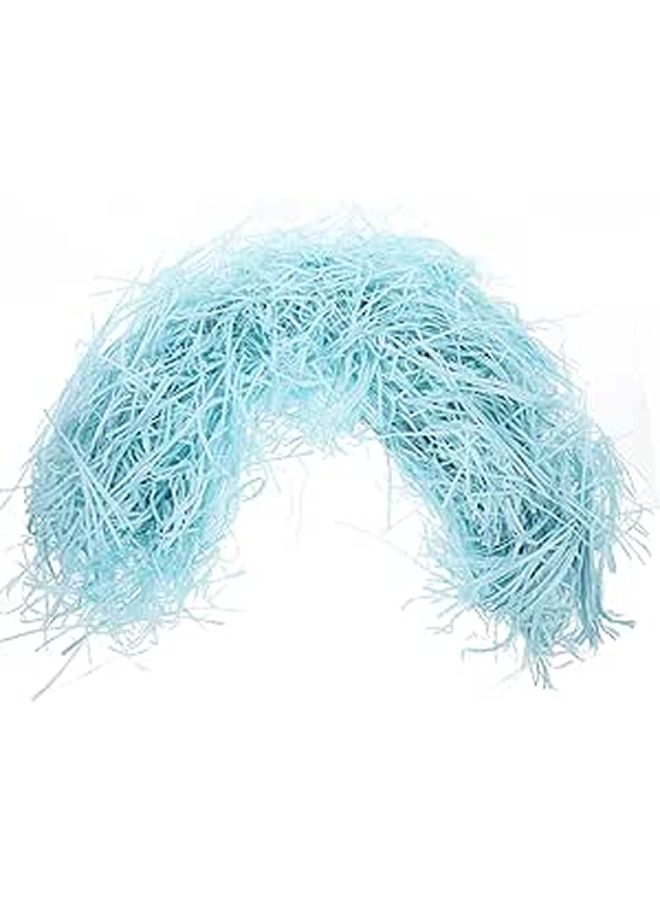 Shredded Sky Blue Raffia Paper Filler 500g Crinkle Cut Decorative Basket Packing Filler For Gift Boxes Party Supplies Shipping - Image 1