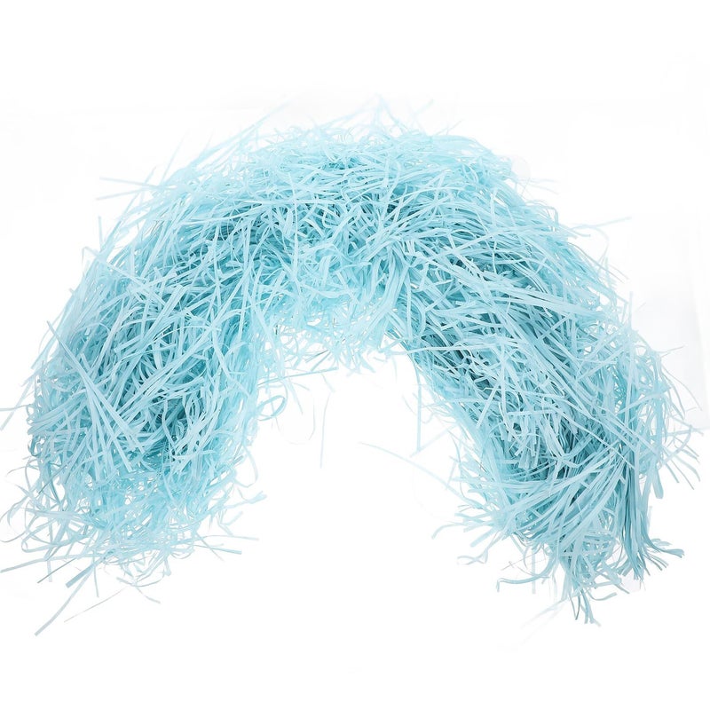 Shredded Sky Blue Raffia Paper Filler 500g Crinkle Cut Decorative Basket Packing Filler For Gift Boxes Party Supplies Shipping - Image 2