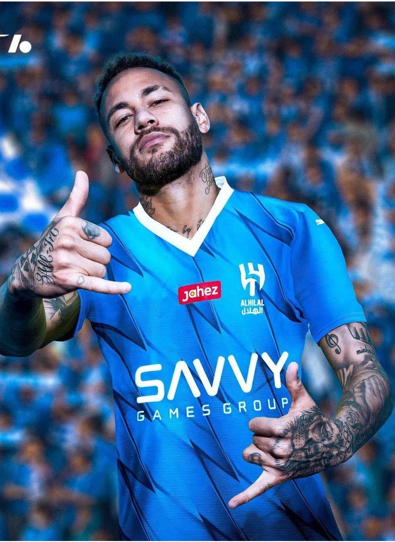 M MIAOYAN M MIAOYAN Neymar Riyadh Crescent No. 10 Jersey Children's Football Jersey Set Game Training Jersey  - Image 1