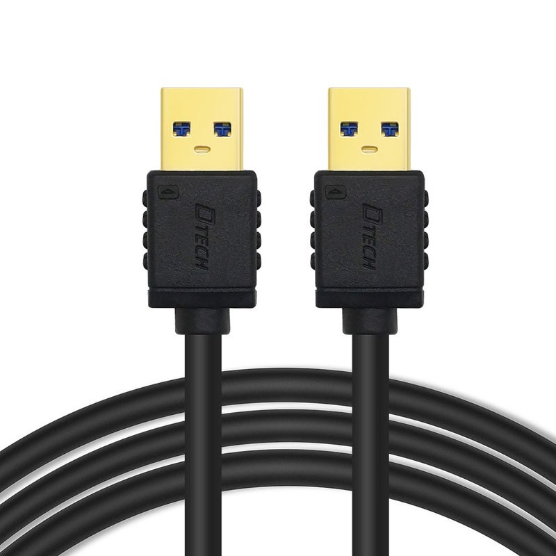 DTech Short USB 3.0 Type A to A Cable Male to Male High Speed Data Charging Cord (9.8-Inch, Black) - Image 2
