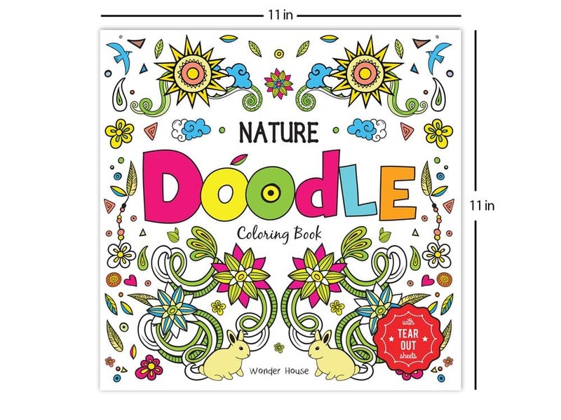 Nature Doodle Coloring Book: Coloring Book with Tear Out Sheets - Image 3