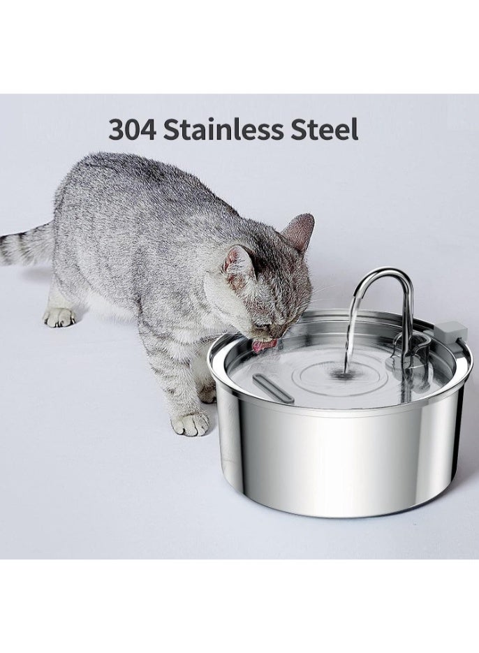 3L Cat Fountain Ultra Silent Pet Water Dispenser - Indoor Fountain for Cats - Silent Pump and Faucet Design - Suitable for Cats and Dogs,Silver - Image 3