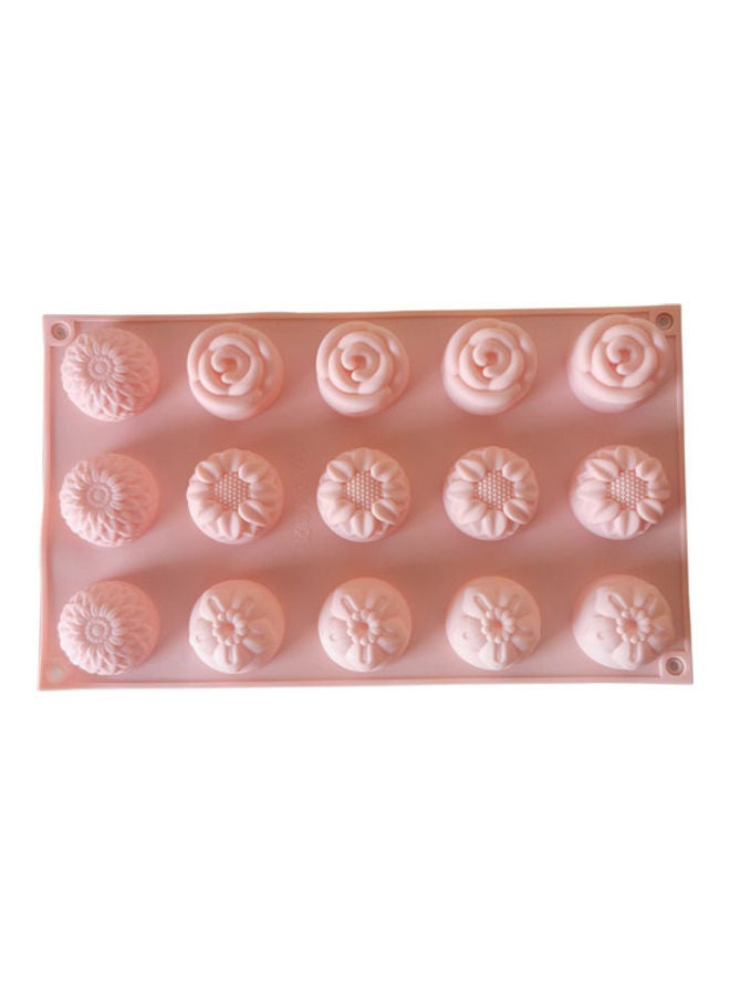 NIBEMINENT 15 Cavity Silicone Moulds Pink 29 x 17.5cm  - Image 1