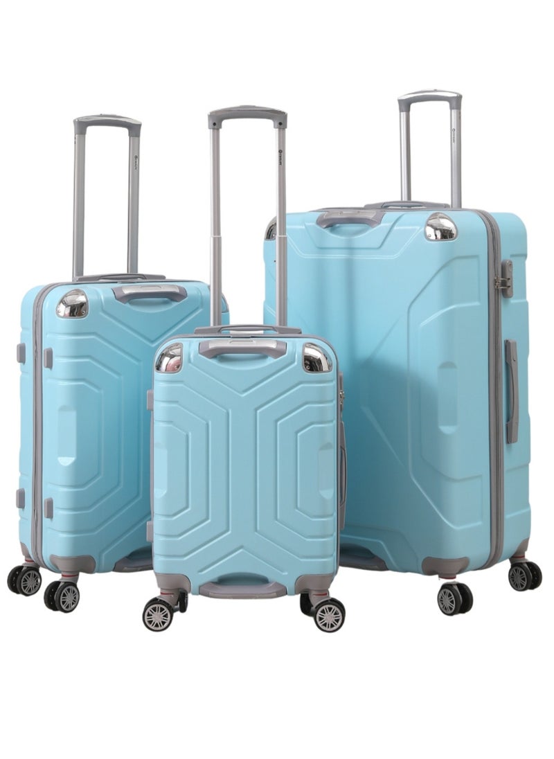 STARLIFE - 3 Piece ABS Hard side Trolley Luggage Set Spinner Wheels with Number Lock 20/24/30 Inch - Image 1