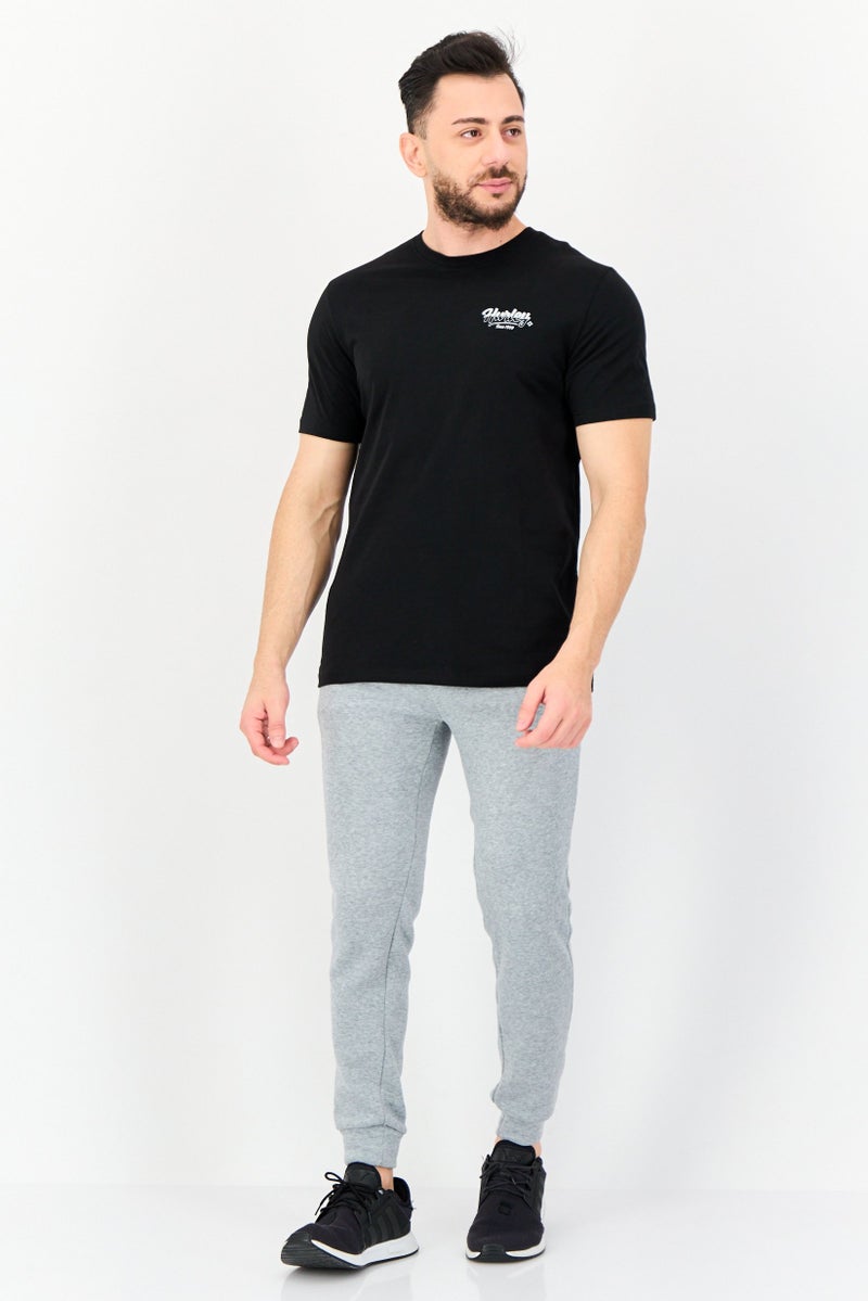 Hurley Men Sportwear Fit Short Sleeves Outdoor T-Shirt, Black - Image 2