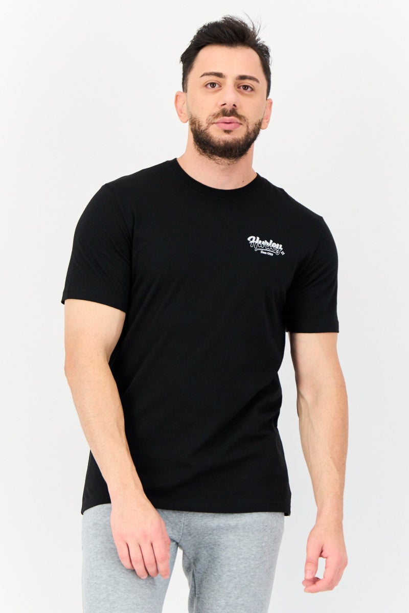 Hurley Men Sportwear Fit Short Sleeves Outdoor T-Shirt, Black - Image 1