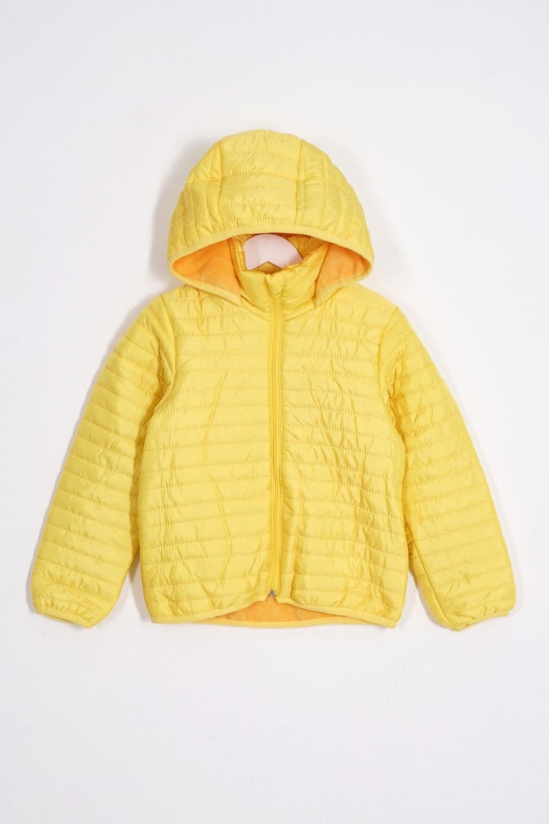 Zepkids Hooded Long Sleeve Light Yellow Color Coat  - Image 1