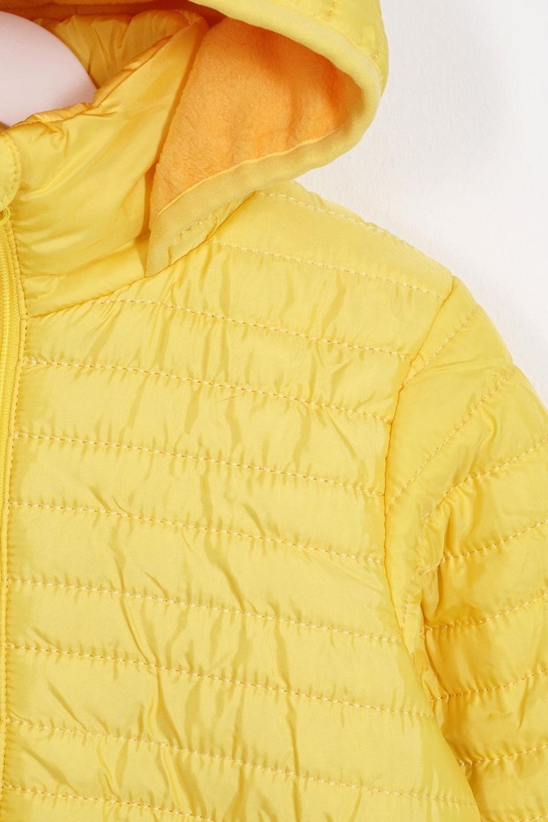 Zepkids Hooded Long Sleeve Light Yellow Color Coat  - Image 2