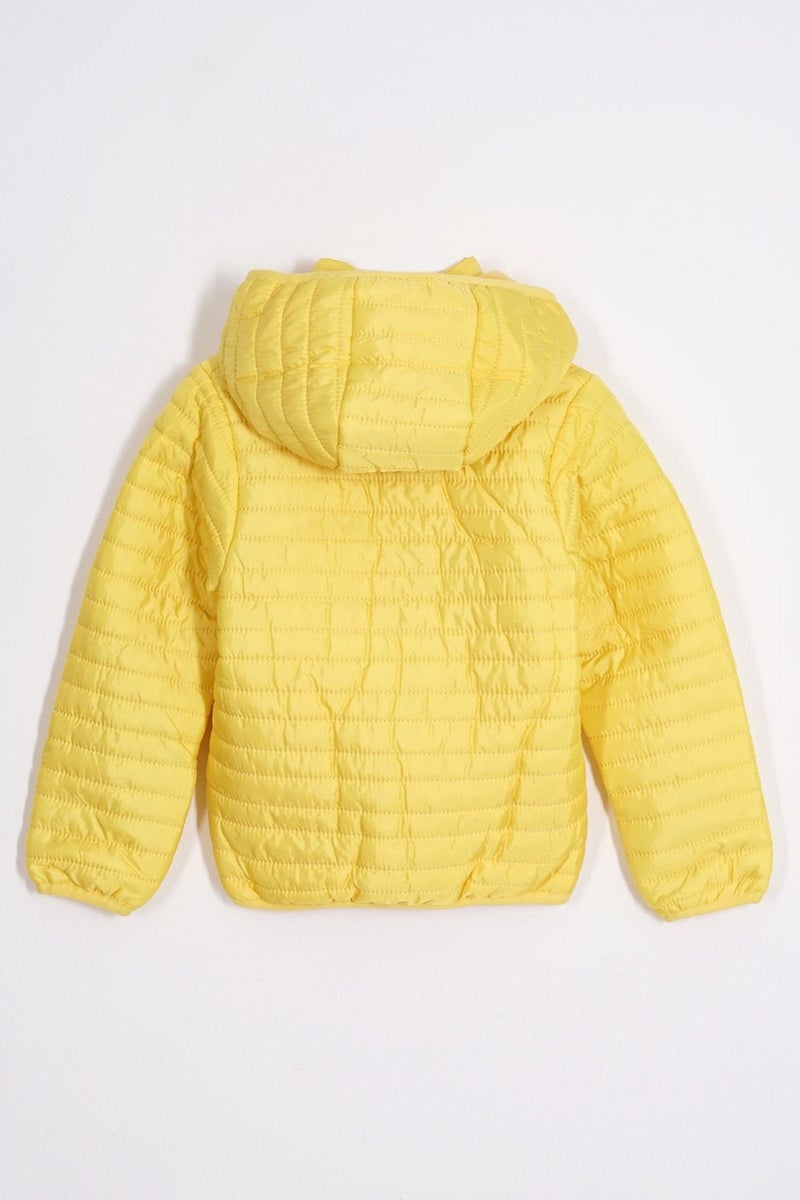 Zepkids Hooded Long Sleeve Light Yellow Color Coat  - Image 4
