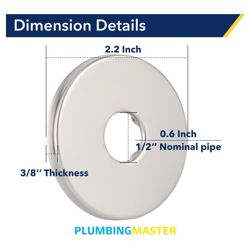 PLUMBINGMASTER 1/2 Inch Modern Shower Arm Flange,Universal Replacement Escutcheon Cover Plate Round Escutcheon Cover Plate for Shower Head Armï¼ˆ10pcsï¼‰ - Image 2