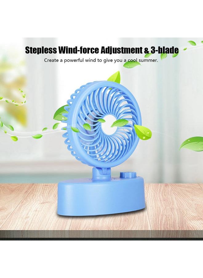 Thoraya Strong Wind Oscillating Fan Indicator Light Stepless Wind Adjustment Rotary Fan Cooling - Blue  - Image 2