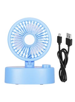 Thoraya Strong Wind Oscillating Fan Indicator Light Stepless Wind Adjustment Rotary Fan Cooling - Blue  - Image 1