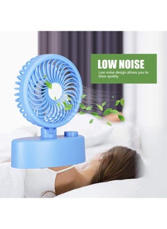 Thoraya Strong Wind Oscillating Fan Indicator Light Stepless Wind Adjustment Rotary Fan Cooling - Blue  - Image 3