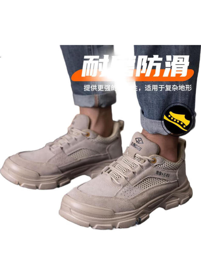 Dinggu Safety Shoes For Men, All-Season, Non-Slip, Wear-Resistant, Anti-Smashing, Anti-Puncture, Plastic Toe Cap, For Welders And Construction Sites, Insulated, Jd11832Mhw44 - Image 1