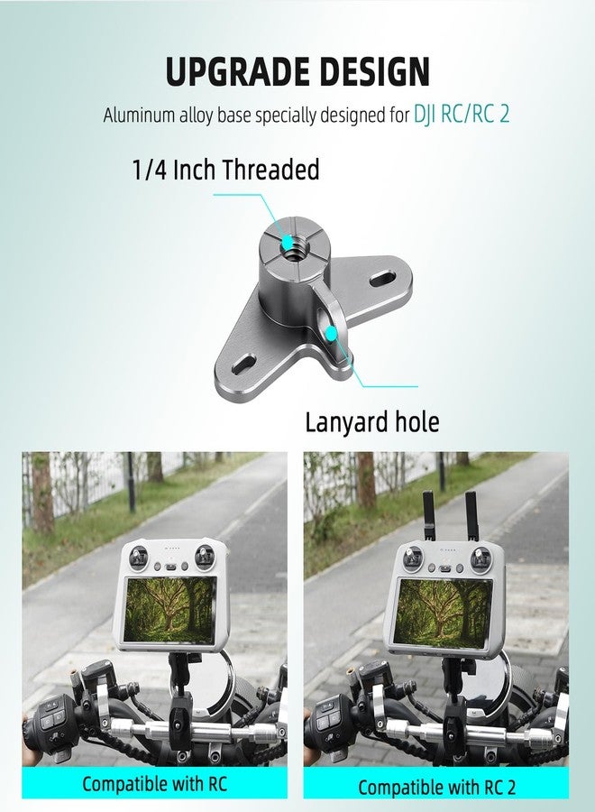 Flymile Bike Holder Mount Adapter for DJI RC 2/ RC Controller,360° Dual Ball Head Motorcycle Handlebar Holder Clamp for DJI Mini 4 Pro/Mini 3 Pro/Air 3/Mavic 3 Pro Smart Remote Controller, Black - Image 2