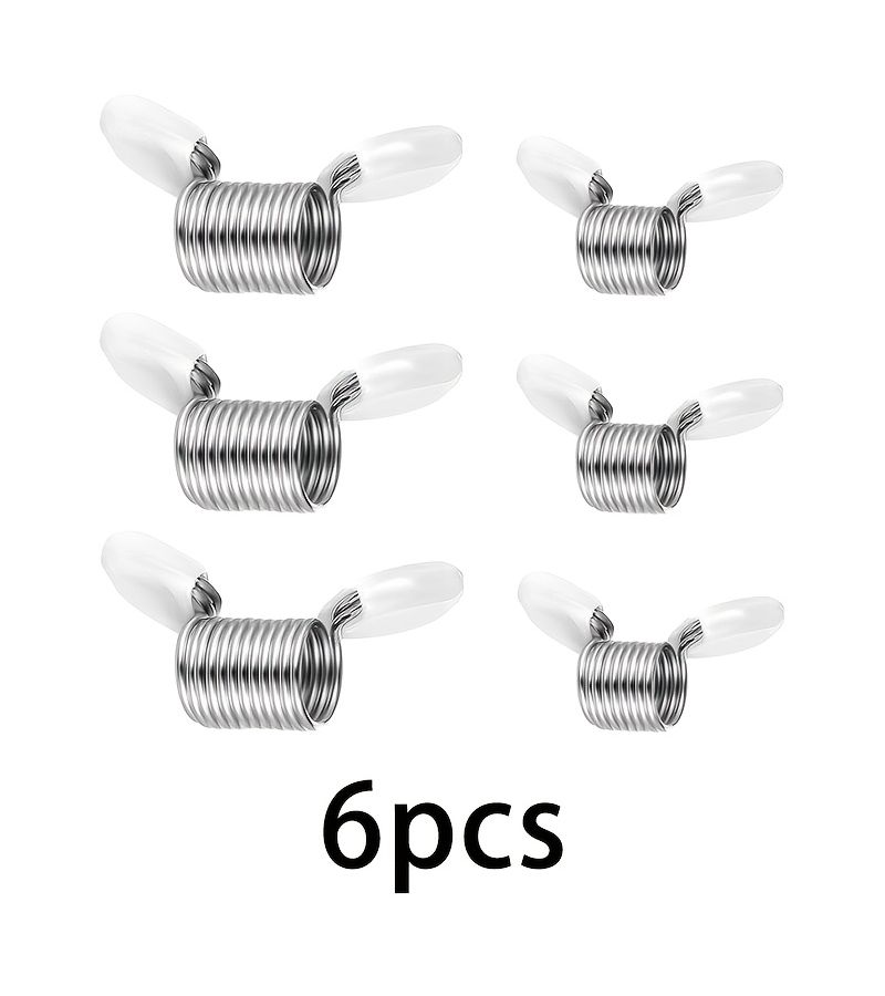 White 6pcs Bead Stoppers Spring Clips Anti Drop Jewelry Making Tool for Wire Threading - Image 1