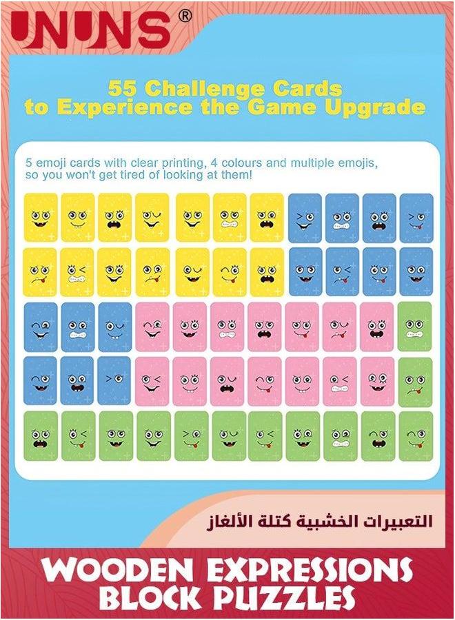 UNUNS Face Changing Expressions Wooden Block Puzzles,Multi-Player Blocks With Call Bell And Catapult Chick,Face Change Cube Matching Game,Colour Perception,Kids Montessori Toys For Boy Girl 3-12 - Image 4