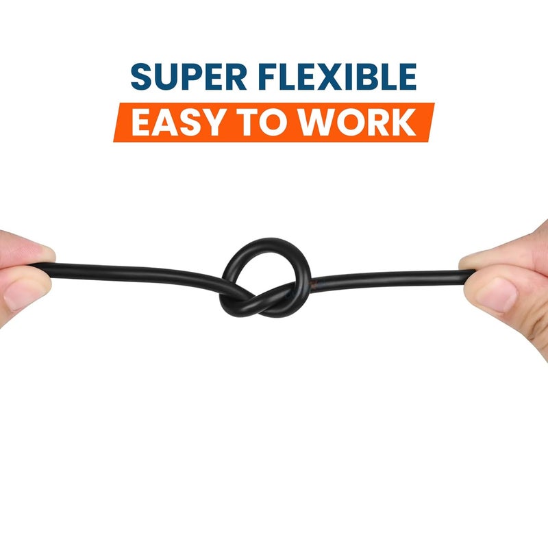 Easy clean surface 3-Core Electrical Cable, Black PVC Insulated Power Wire, Flexible Copper Conductor (BLACK 3 CORE 2.5 METER, 1.5MM) Big & small space compatible - Image 4